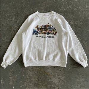 Vintage New Hampshire Ski East White crewneck